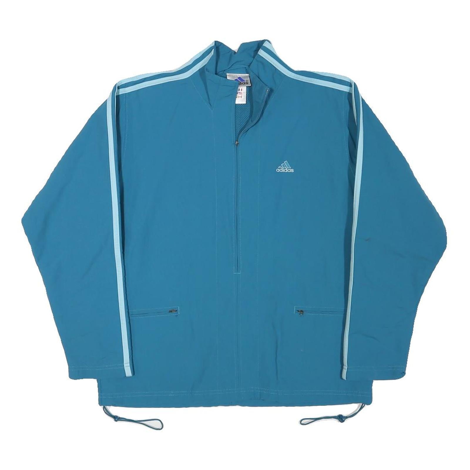 ADIDAS Mens Blue & Light Blue Lightweight Zip Jacket M Polyester Blend