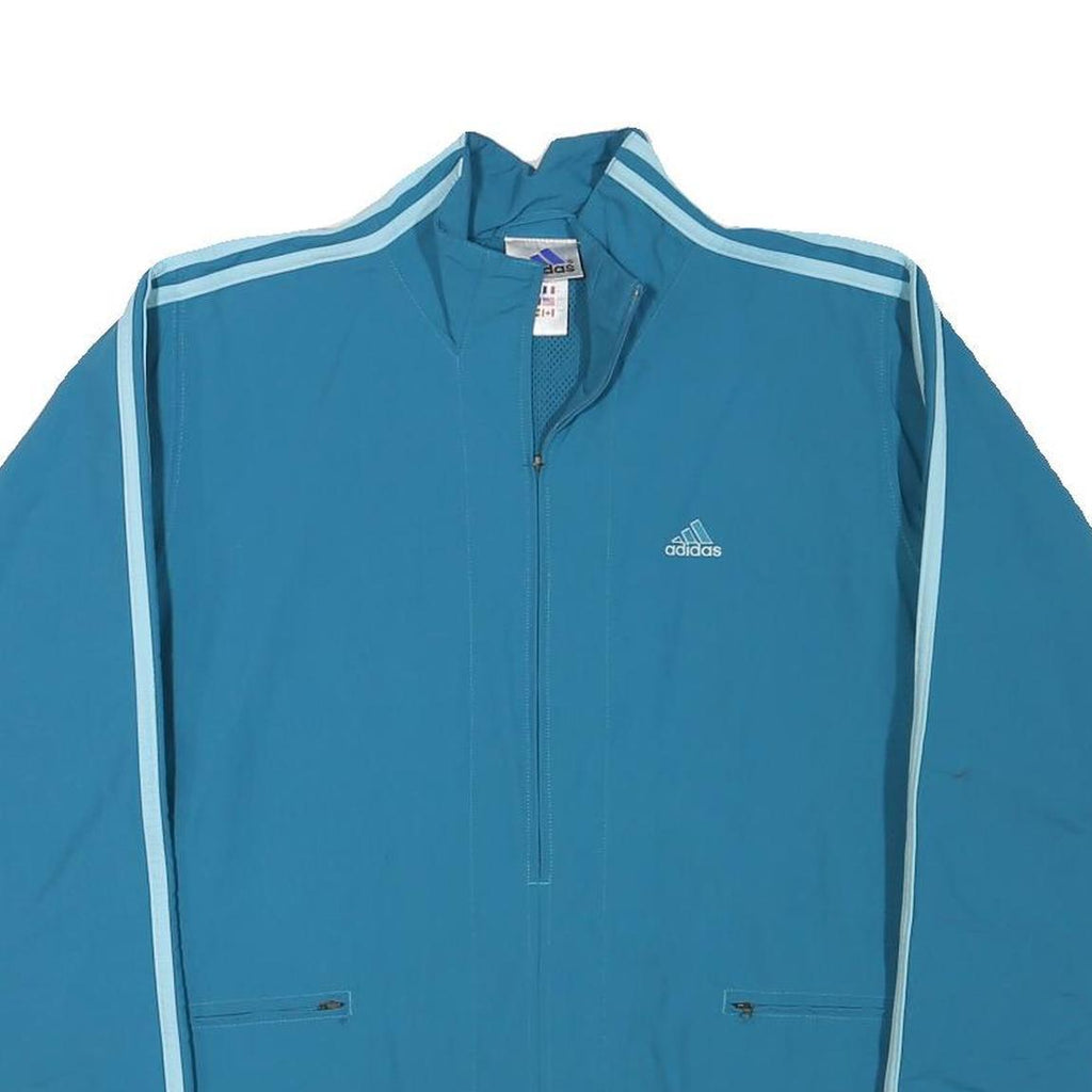 ADIDAS Mens Blue & Light Blue Lightweight Zip Jacket M Polyester Blend