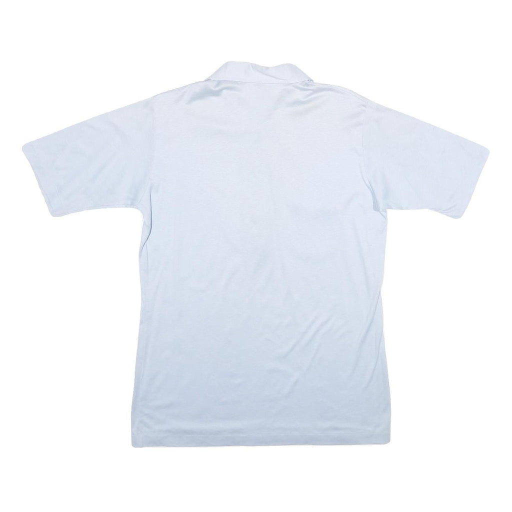 PICKERING Mens Light Blue Polo Shirt M Cotton Button Pocket Plain Casual
