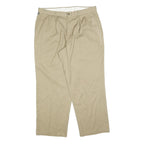 DOCKERS Mens Regular Beige Cotton Blend Trousers W36 L30 Classic Zip Pockets