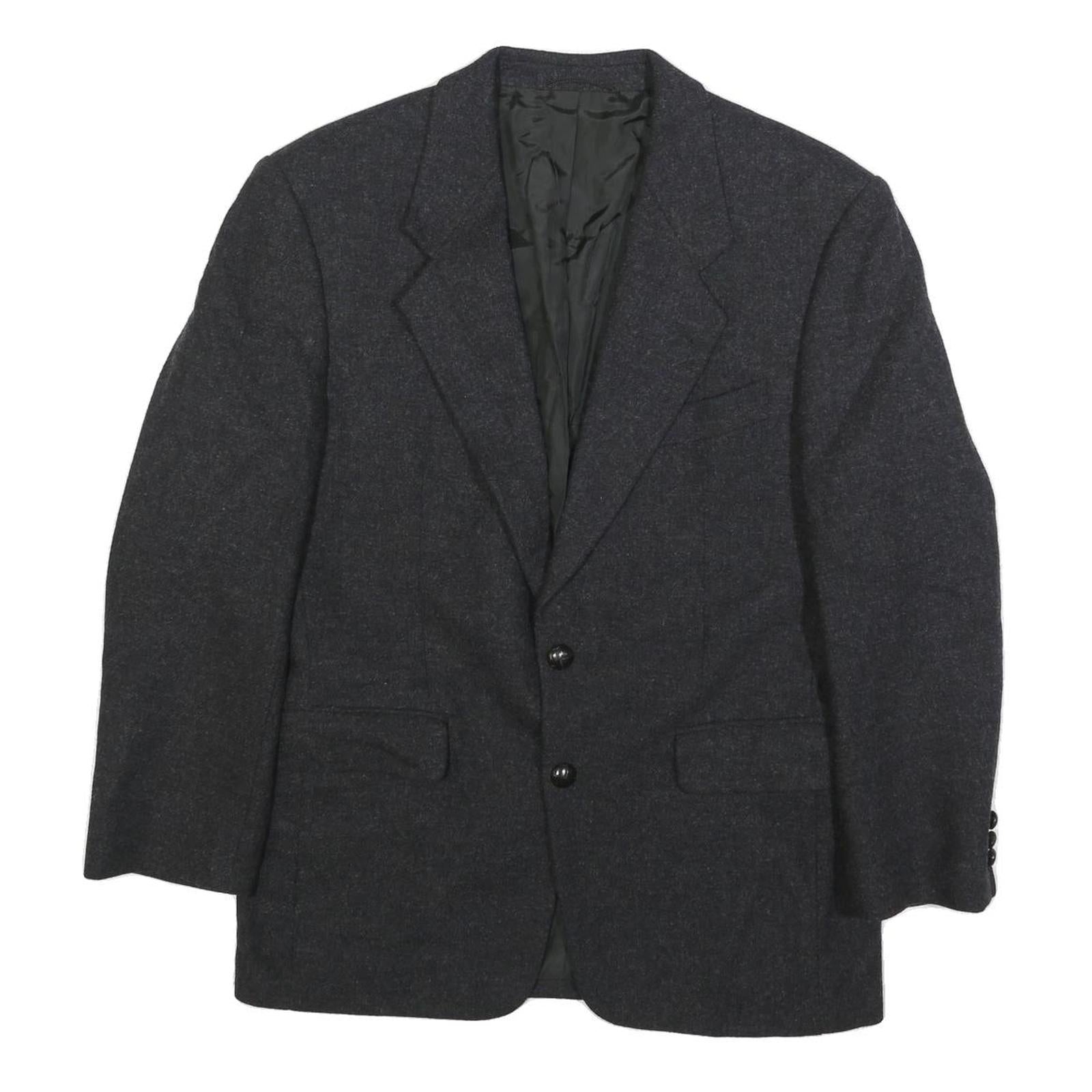 PKZ Mens Charcoal Grey Wool Tailored Jacket M Button Formal Classic