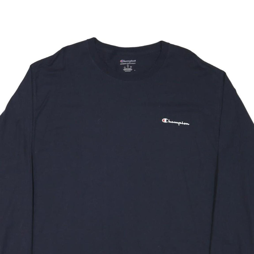 CHAMPION Mens Navy Blue Long Sleeve Crew Neck T-Shirt XL Cotton Blend
