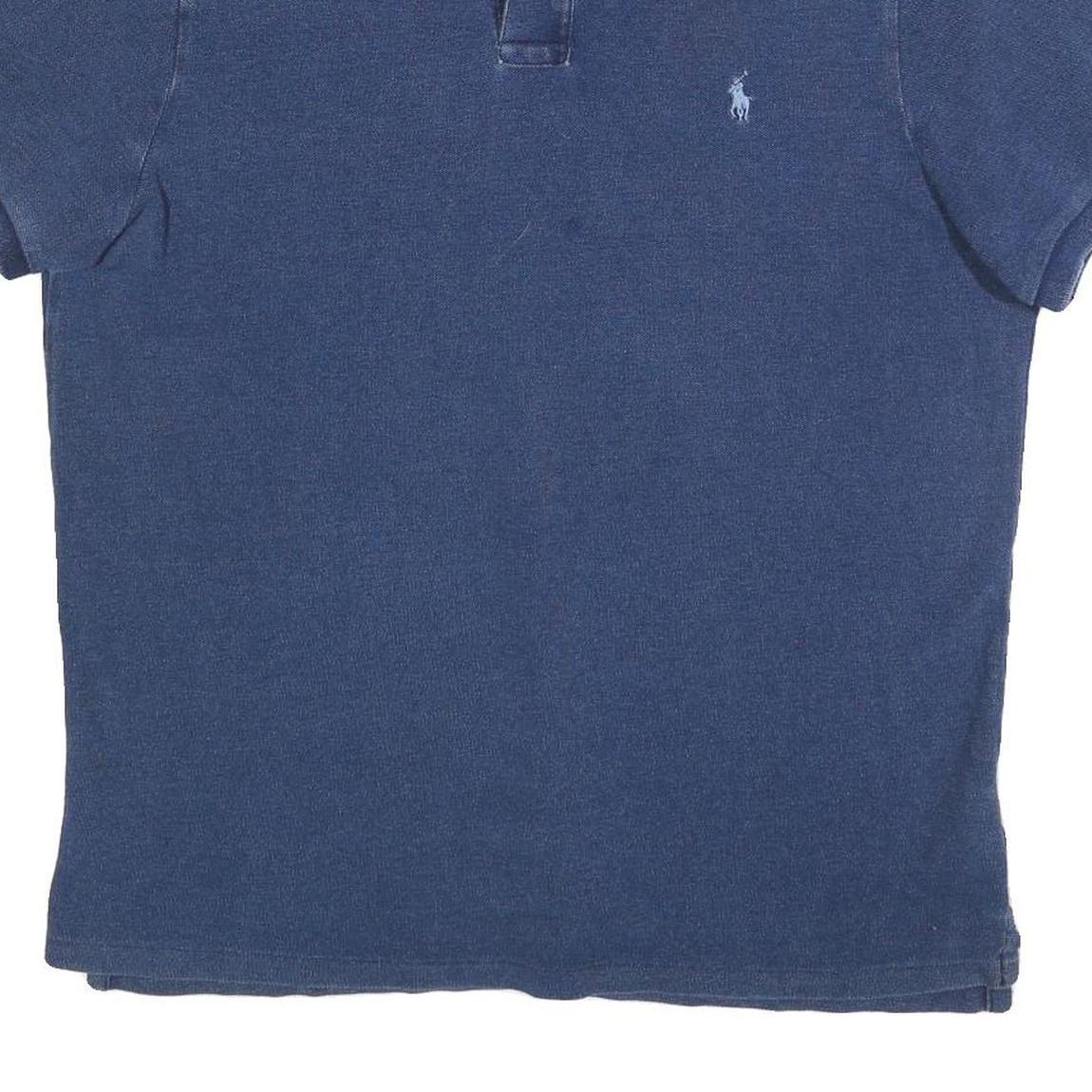 POLO RALPH LAUREN Mens Blue Short Sleeve Plain XL Cotton Polo Shirt Casual