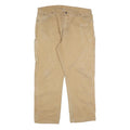 DICKIES Mens Relaxed Beige Cotton Blend Straight Leg Trousers W40 L32 Workwear