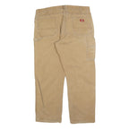 DICKIES Mens Relaxed Beige Cotton Blend Straight Leg Trousers W40 L32 Workwear