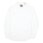 EMPORIO ARMANI Mens White Cotton Blend Shirt XL Smart Classic Button Up Formal