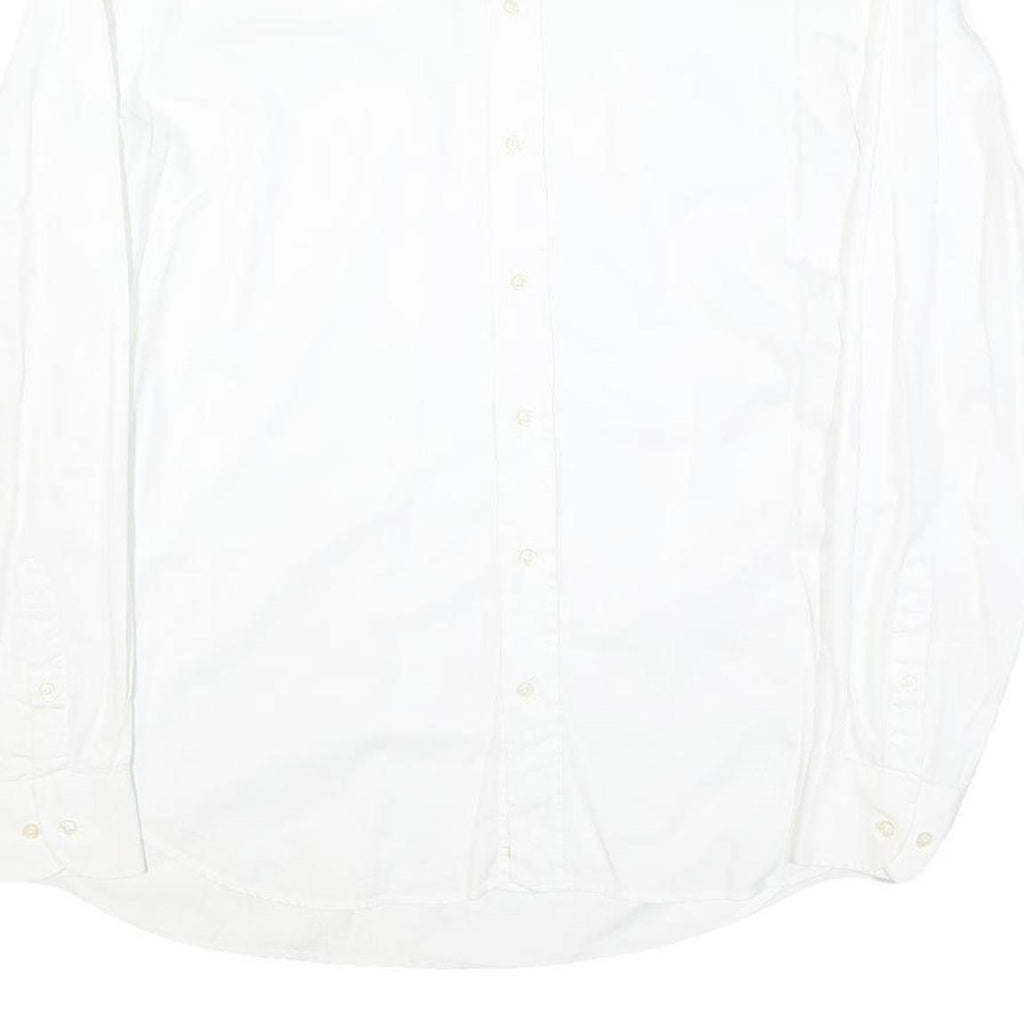 EMPORIO ARMANI Mens White Cotton Blend Shirt XL Smart Classic Button Up Formal