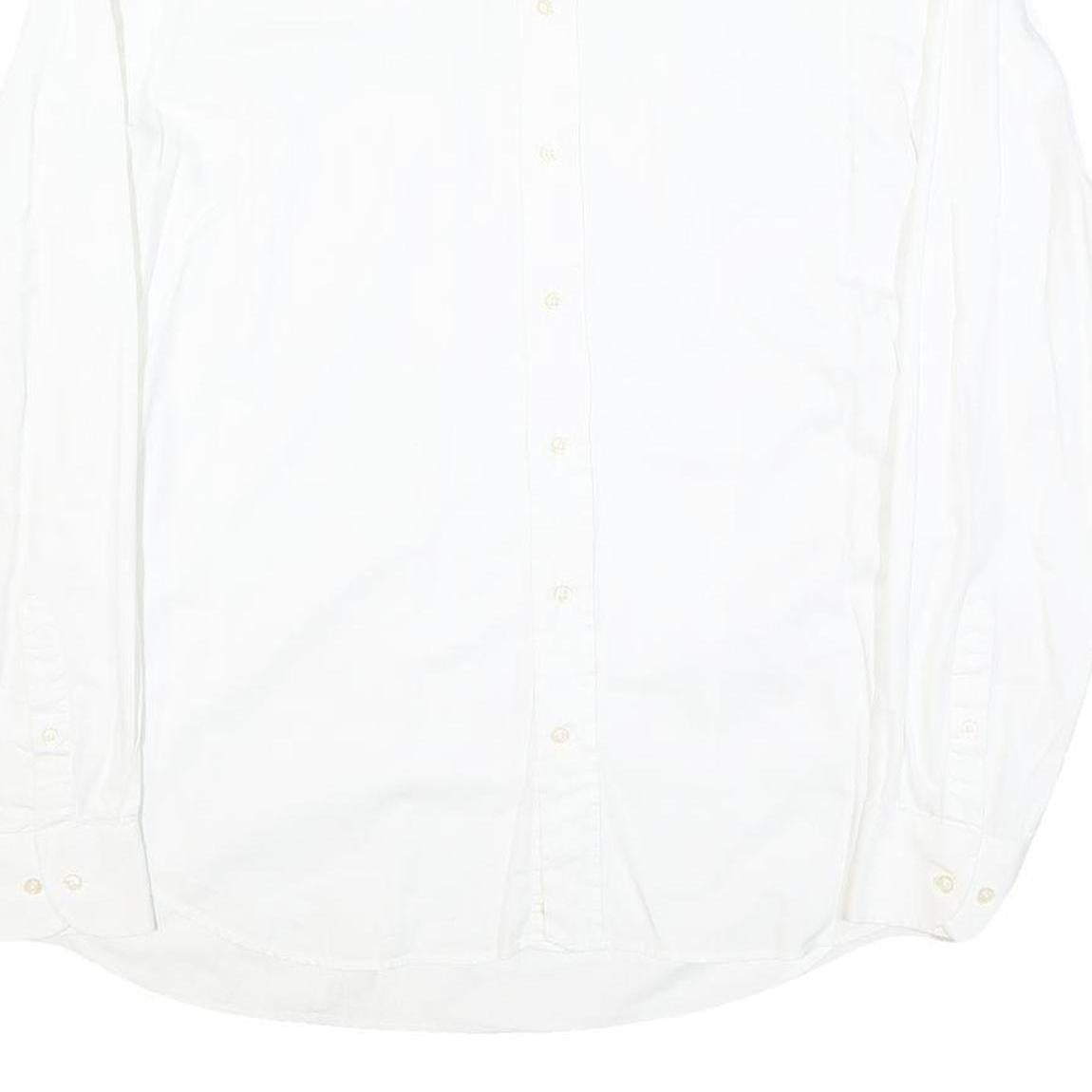 EMPORIO ARMANI Mens White Cotton Blend Shirt XL Smart Classic Button Up Formal
