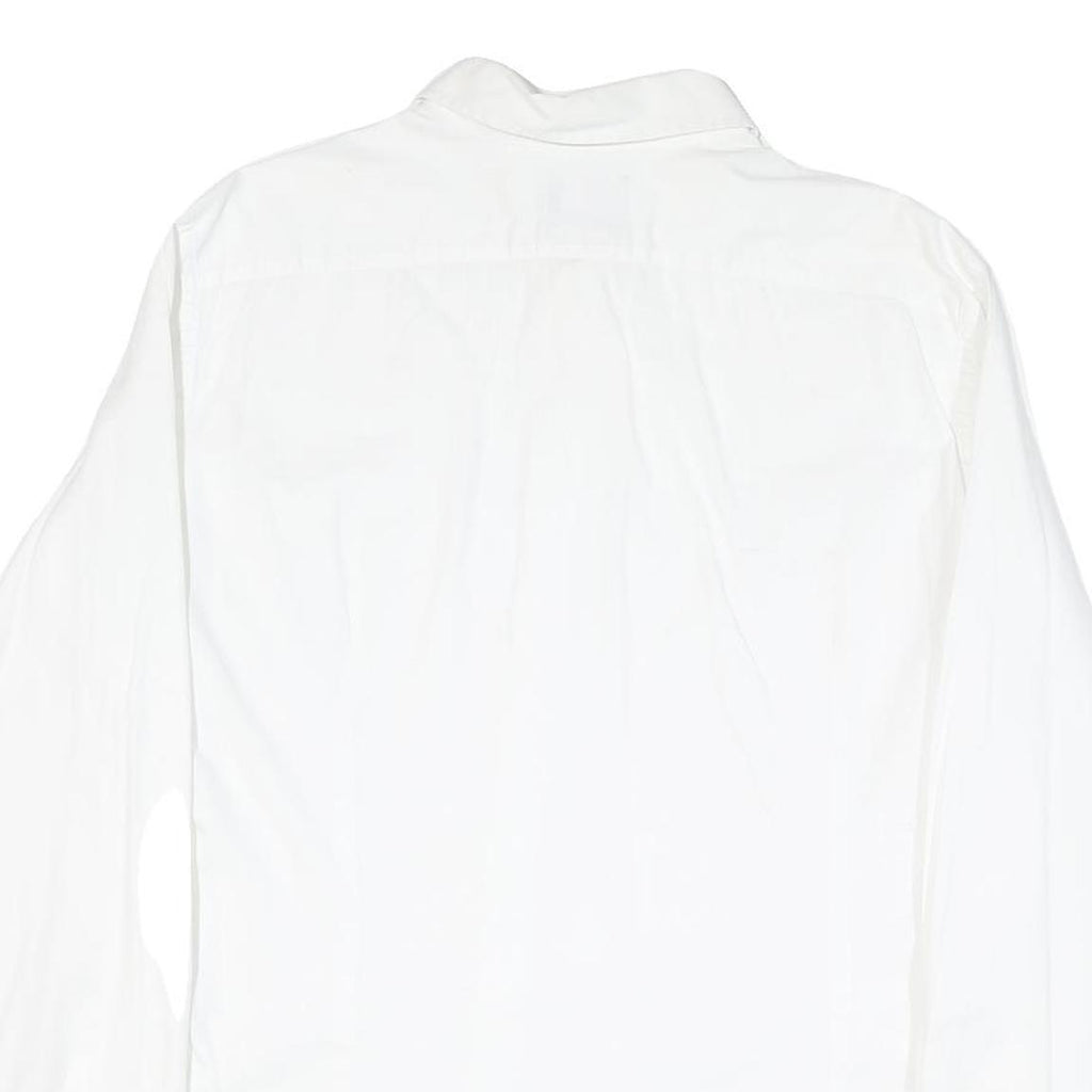 EMPORIO ARMANI Mens White Cotton Blend Shirt XL Smart Classic Button Up Formal