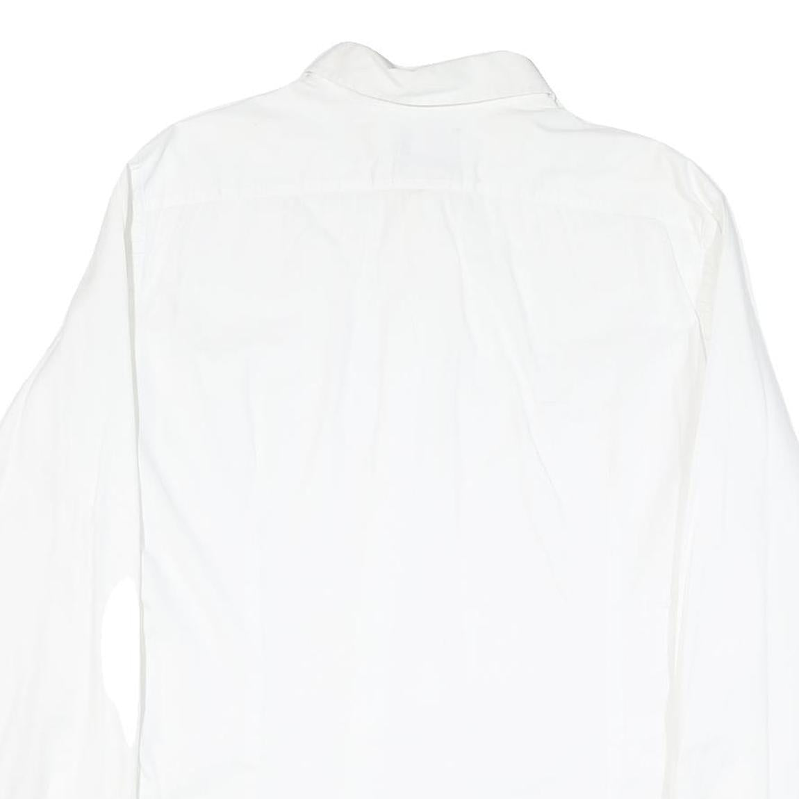 EMPORIO ARMANI Mens White Cotton Blend Shirt XL Smart Classic Button Up Formal