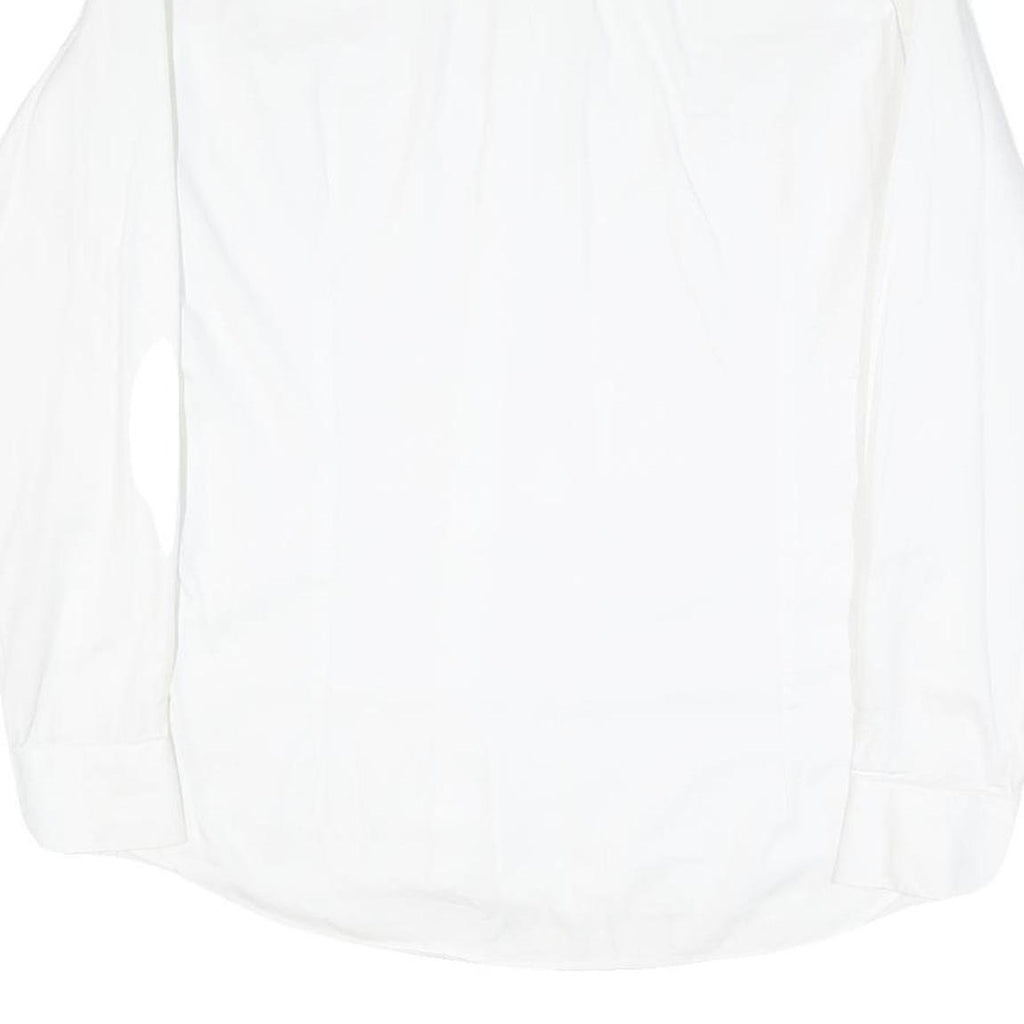EMPORIO ARMANI Mens White Cotton Blend Shirt XL Smart Classic Button Up Formal