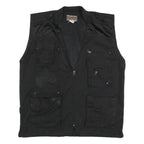 PARKLANDS Mens Black Cotton Blend Utility Jacket XL Mesh Panels Multi Pocket Zip