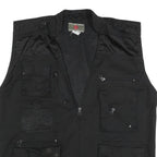 PARKLANDS Mens Black Cotton Blend Utility Jacket XL Mesh Panels Multi Pocket Zip