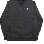 ADIDAS Mens Black Hoodie L Cotton Blend Pullover Lightweight Sportswear