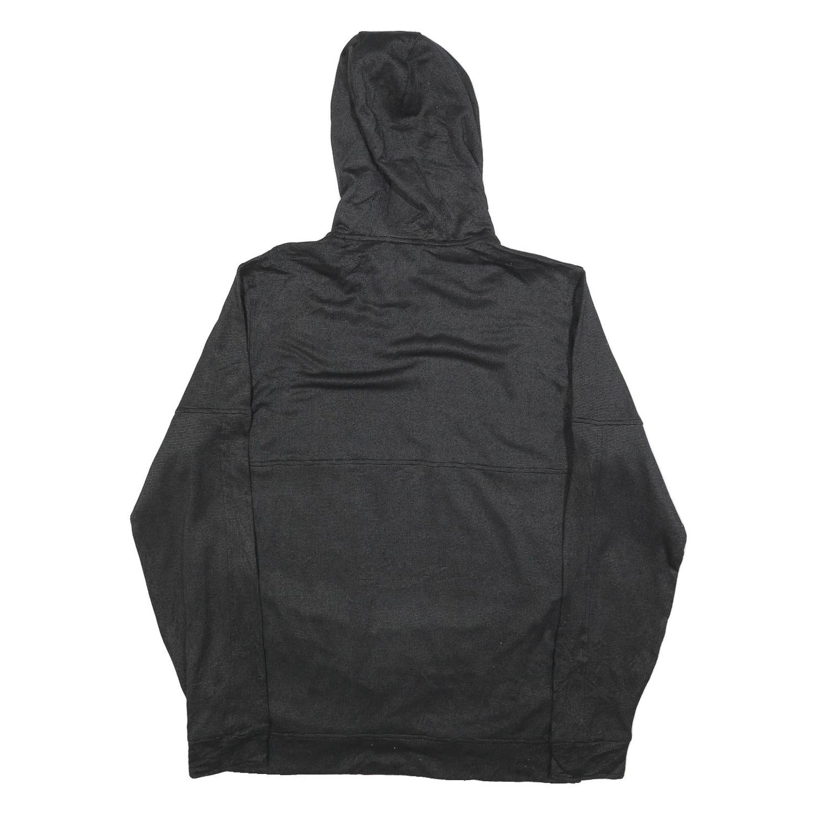 ADIDAS Mens Black Hoodie L Cotton Blend Pullover Lightweight Sportswear