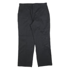 DICKIES Mens Black Regular Fit Straight Trousers Cotton Blend W36 L32 Workwear