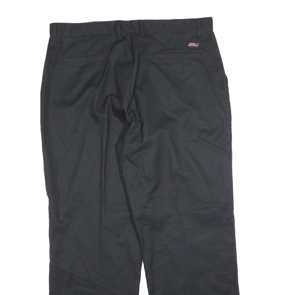 DICKIES Mens Black Regular Fit Straight Trousers Cotton Blend W36 L32 Workwear