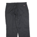 DICKIES Mens Black Regular Fit Straight Trousers Cotton Blend W36 L32 Workwear