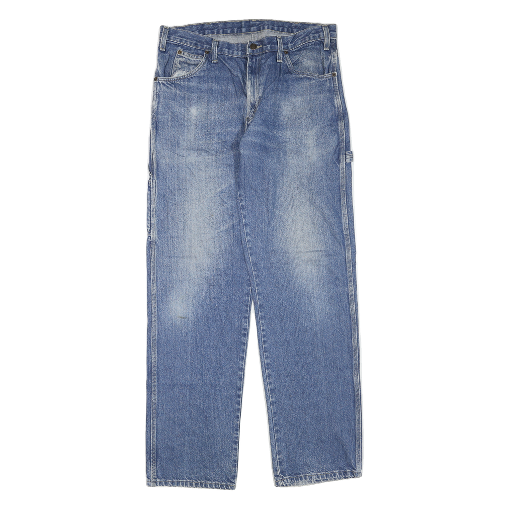 DICKIES Mens Jeans Blue Regular Straight Denim Medium W34 L34 Workwear Casual