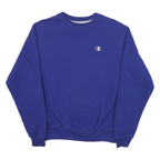 CHAMPION Mens Blue Crew Neck S Classic Cotton Blend Pullover Sweatshirt