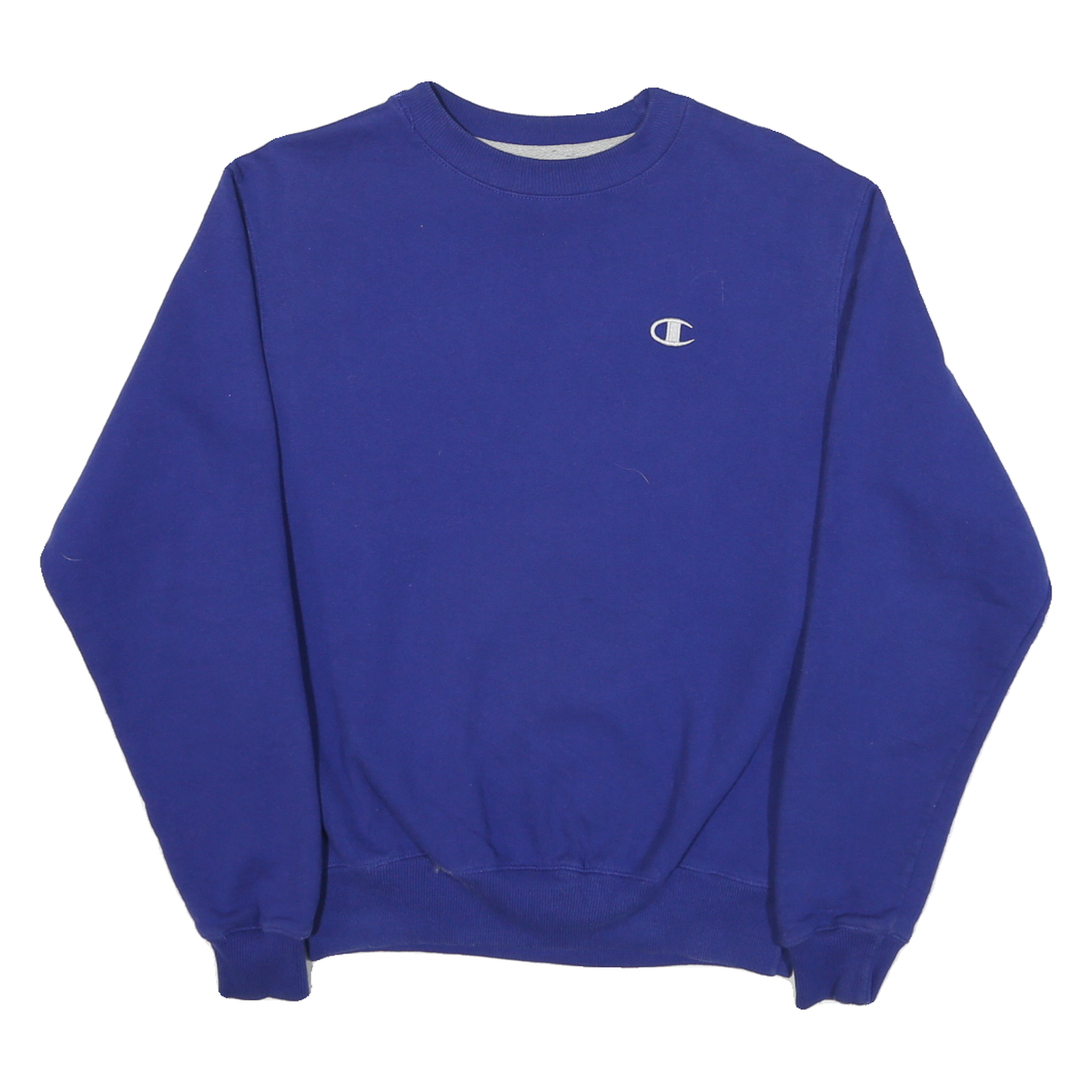 CHAMPION Mens Blue Crew Neck S Classic Cotton Blend Pullover Sweatshirt