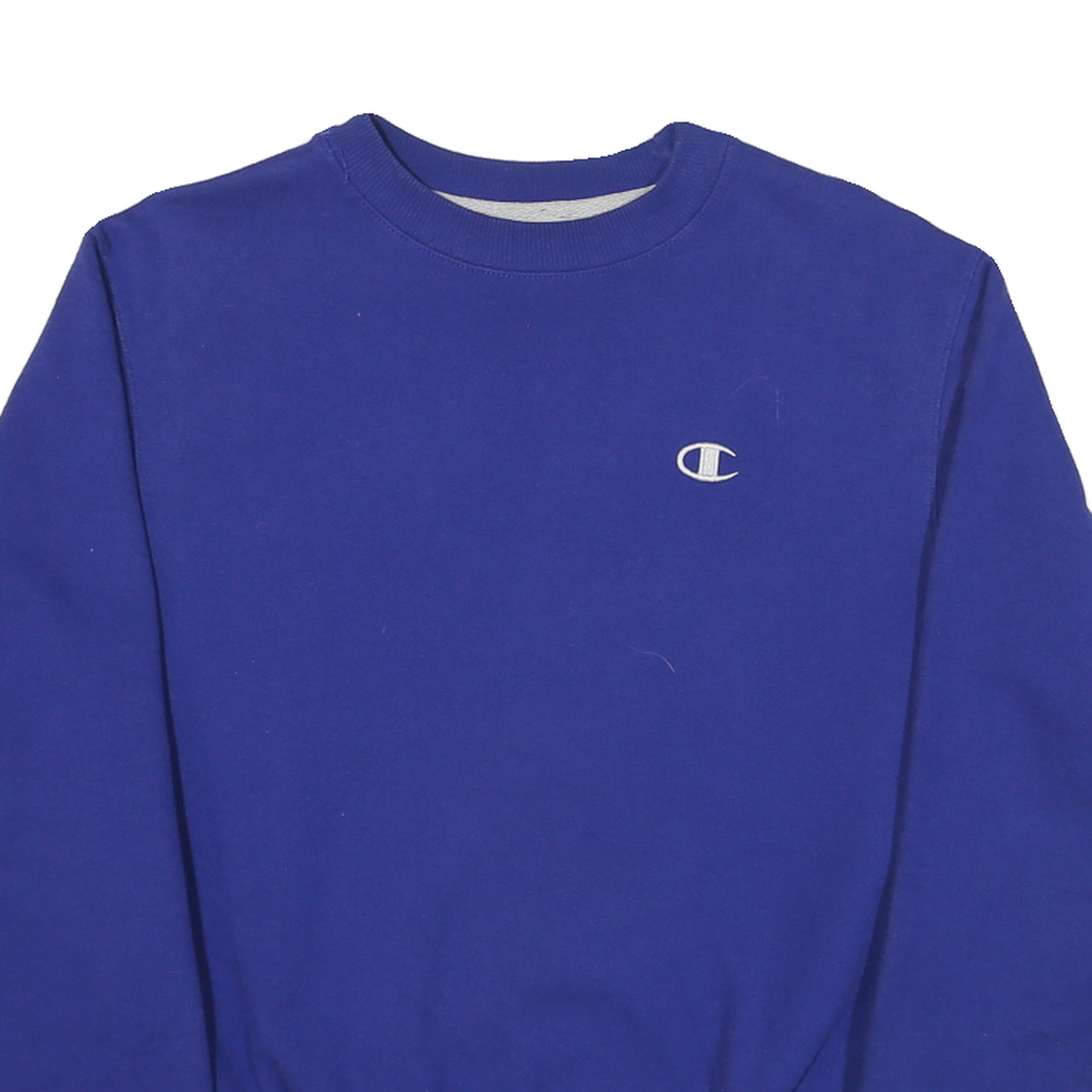 CHAMPION Mens Blue Crew Neck S Classic Cotton Blend Pullover Sweatshirt