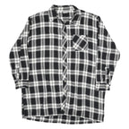 BREMO Mens Black & White Check Shirt 2XL Cotton Blend Long Sleeve Button