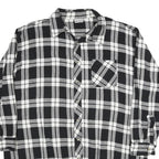 BREMO Mens Black & White Check Shirt 2XL Cotton Blend Long Sleeve Button