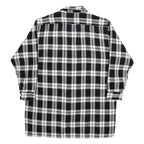 BREMO Mens Black & White Check Shirt 2XL Cotton Blend Long Sleeve Button