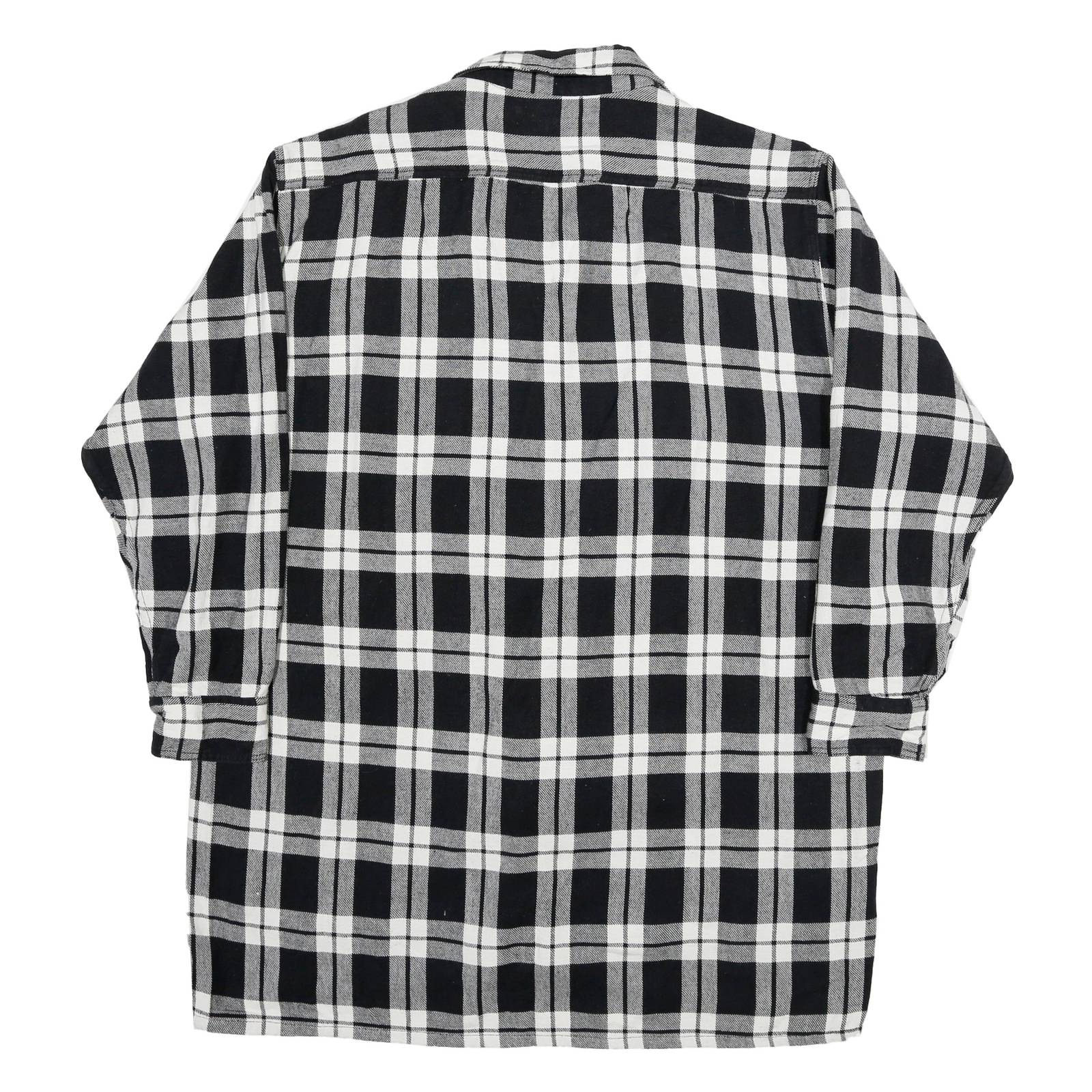 BREMO Mens Black & White Check Shirt 2XL Cotton Blend Long Sleeve Button