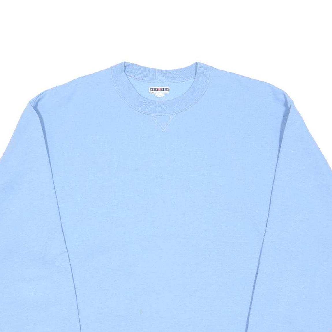JERZEES Mens Blue Crew Neck M Classic Lightweight Sweatshirt Pullover
