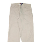 CHAPS Mens Regular Cotton Blend Beige Trousers W34 L32 Classic Zip Pocket