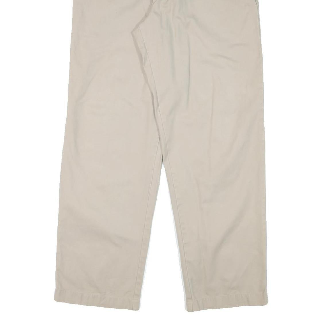 CHAPS Mens Regular Cotton Blend Beige Trousers W34 L32 Classic Zip Pocket