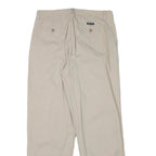 CHAPS Mens Regular Cotton Blend Beige Trousers W34 L32 Classic Zip Pocket