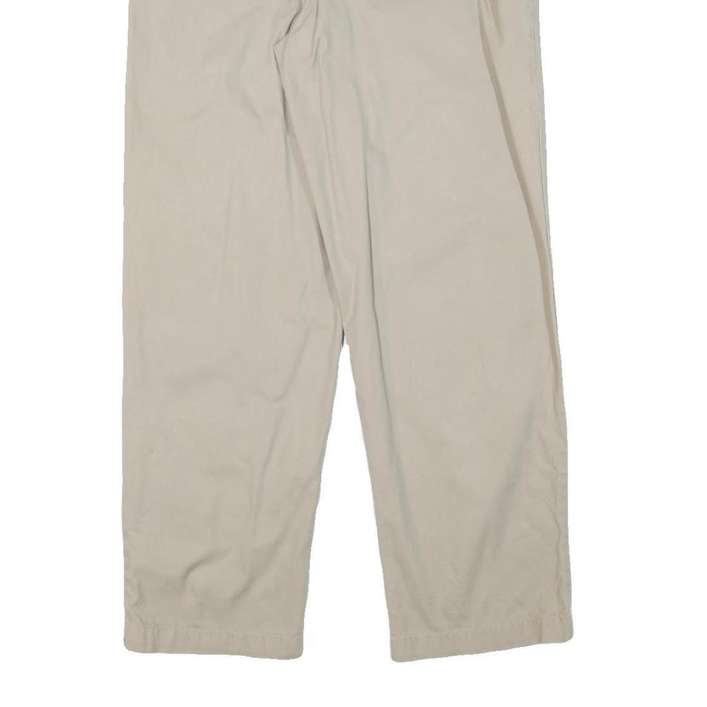 CHAPS Mens Regular Cotton Blend Beige Trousers W34 L32 Classic Zip Pocket