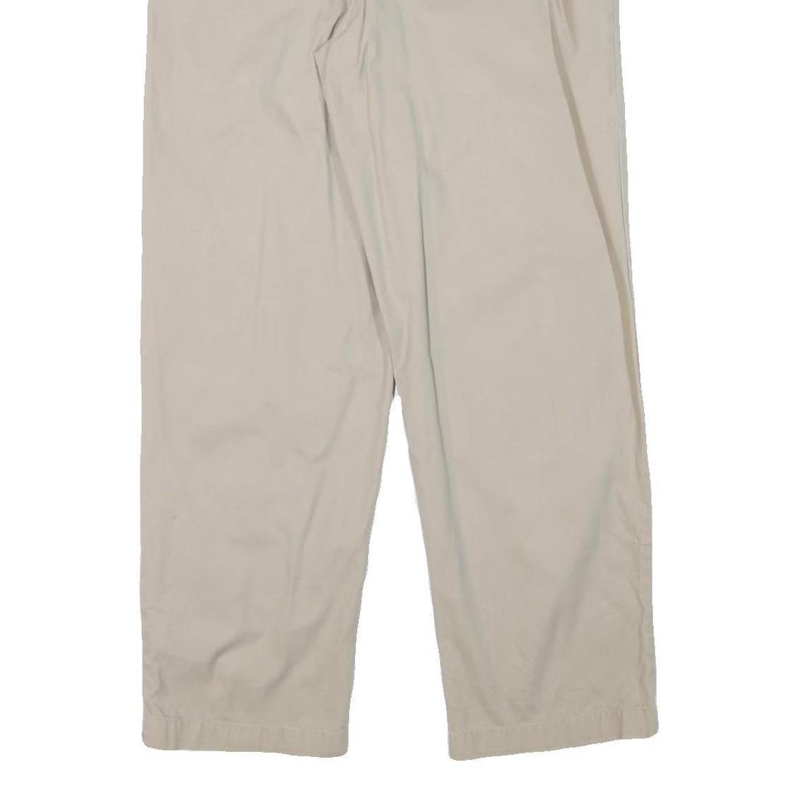 CHAPS Mens Regular Cotton Blend Beige Trousers W34 L32 Classic Zip Pocket