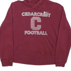 NIKE Mens Maroon Cedarcrest Football Pullover Hoodie L Cotton Blend