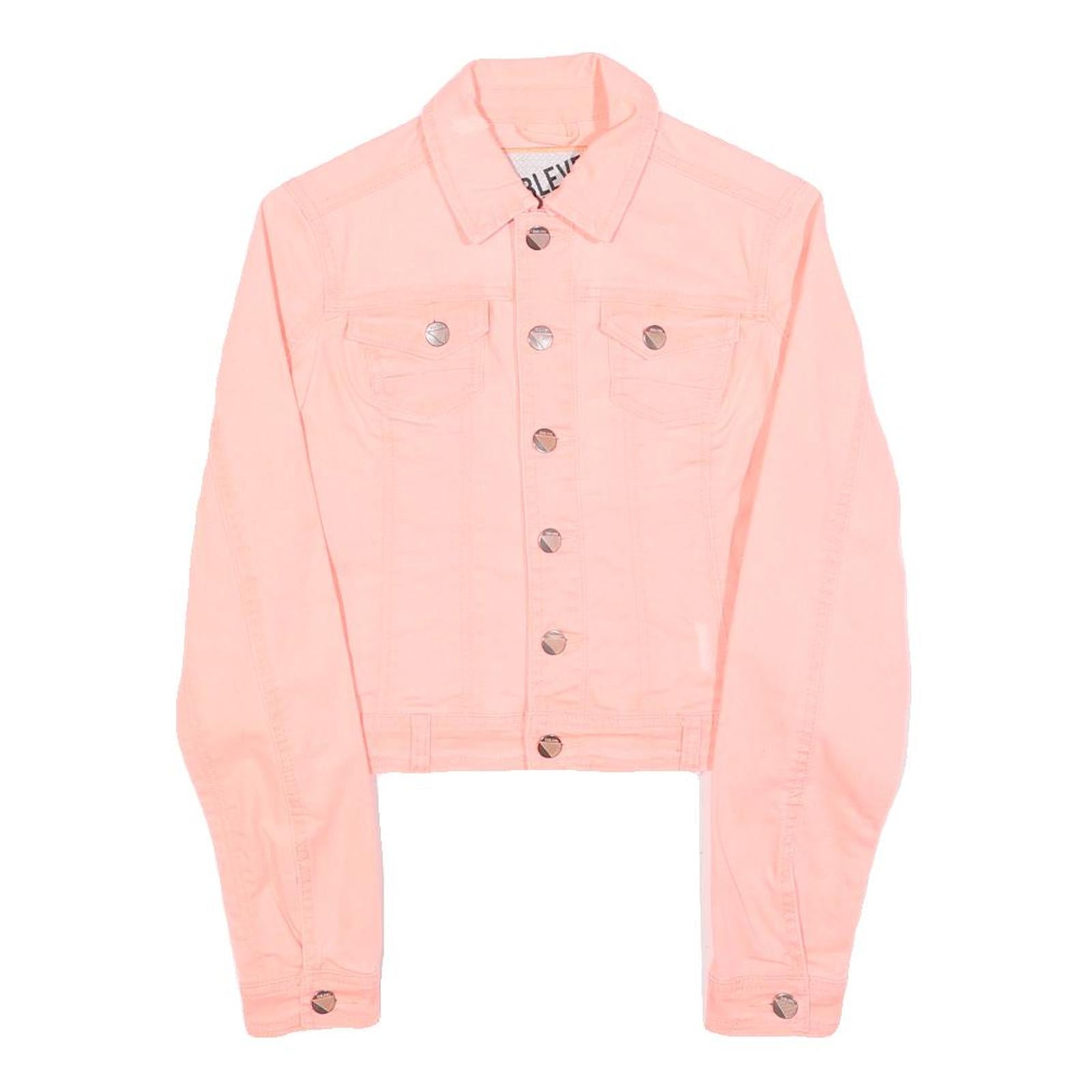 SUBLEVEL Womens Pink Cotton Blend Button Jacket XS Casual Seasonal Style