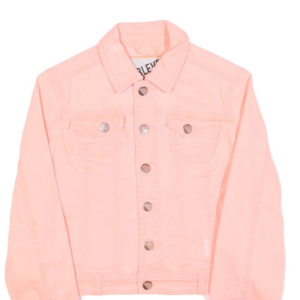 SUBLEVEL Womens Pink Cotton Blend Button Jacket XS Casual Seasonal Style