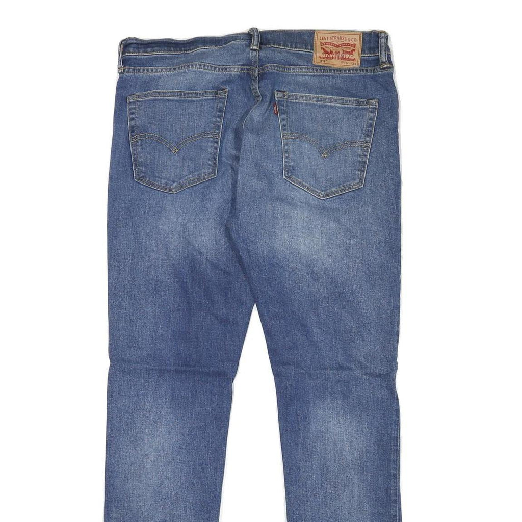 LEVI'S Mens Blue Slim Jeans Denim Medium W36 L34 Stylish Zip Closure