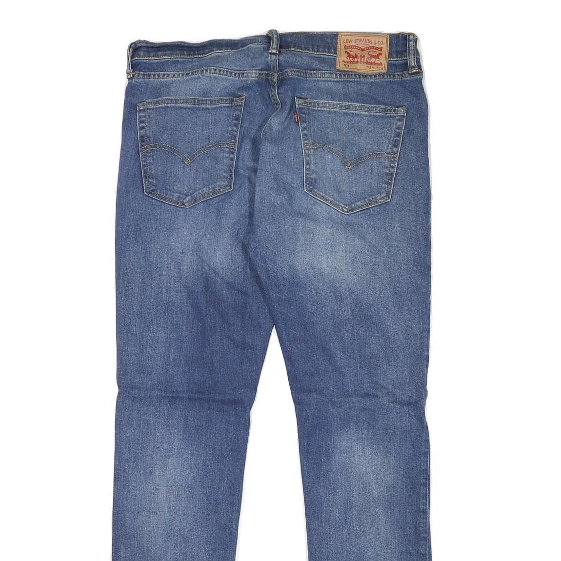 LEVI'S Mens Blue Slim Jeans Denim Medium W36 L34 Stylish Zip Closure