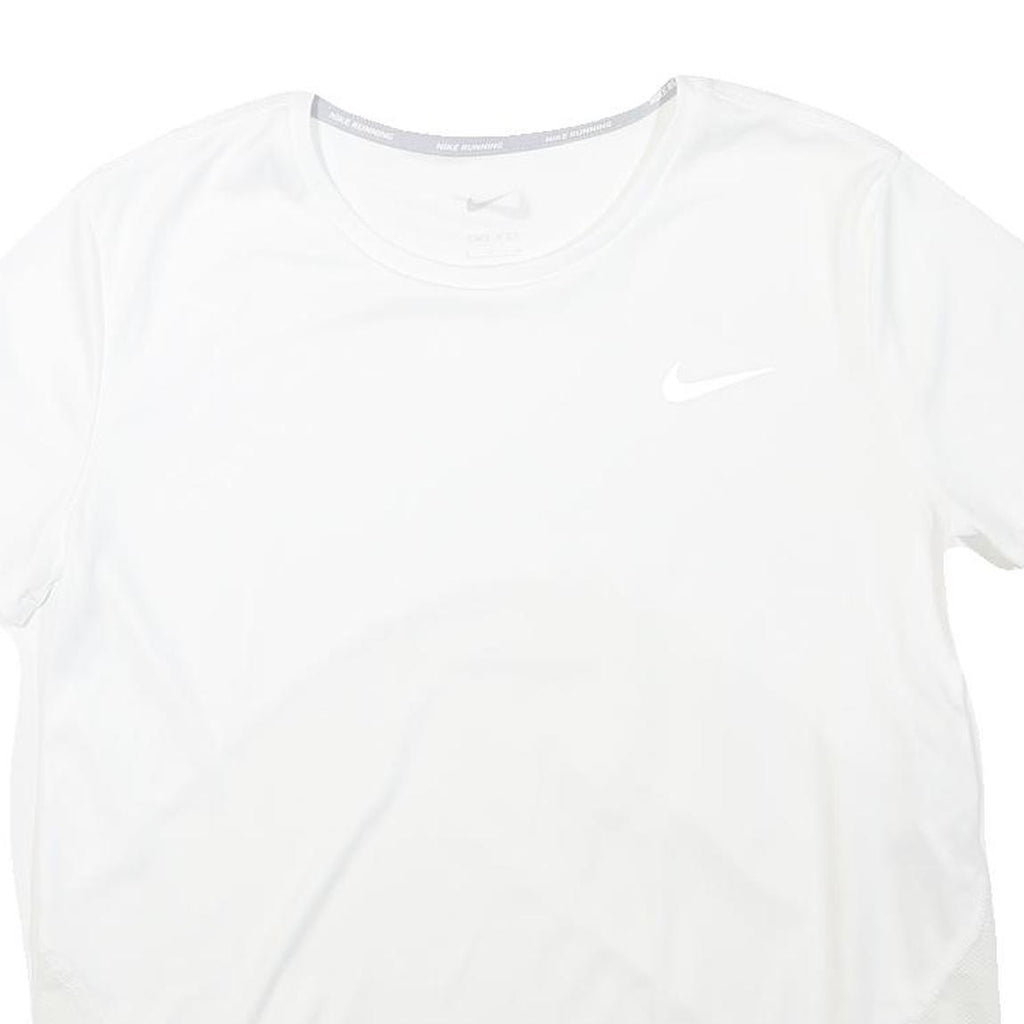 NIKE Womens White Running T-Shirt S Short Sleeve Crew Neck Lightweight