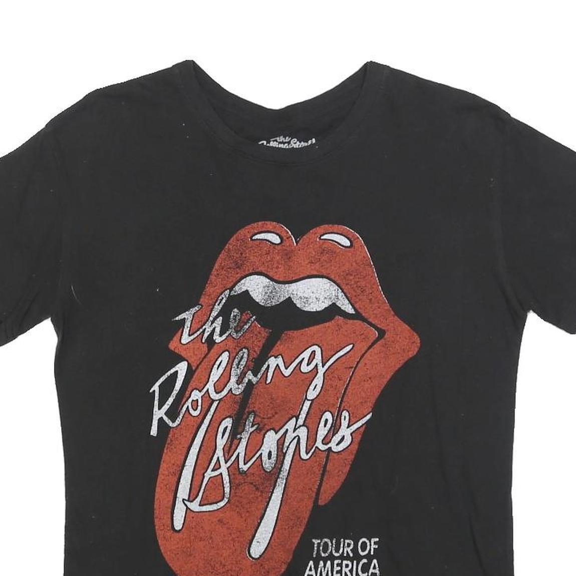 THE ROLLING STONES Womens Black Tour Of America 78 Graphic T-Shirt S Short