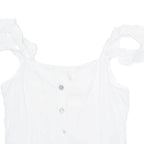 H&M Womens Ruffle Top White V-Neck UK 18