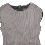 TED BAKER Womens Grey Wool Blend Peplum Top Sleeveless Round Neck L Stylish