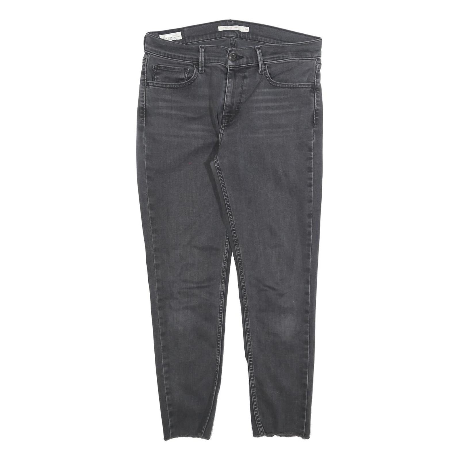 LEVI'S 710 Womens Jeans Black Slim Skinny Denim Raw W30 L25 Stretch Cotton Blend