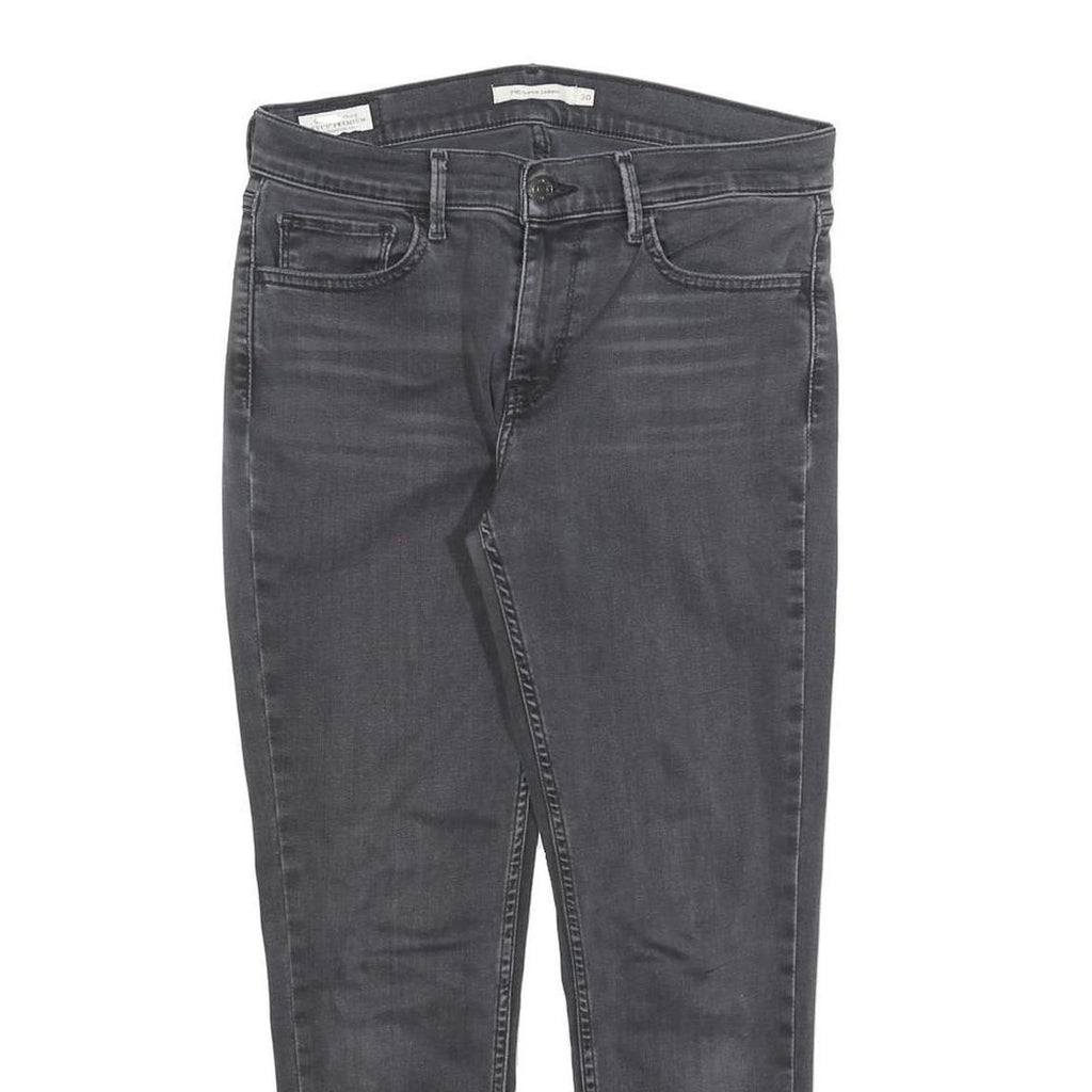 LEVI'S 710 Womens Jeans Black Slim Skinny Denim Raw W30 L25 Stretch Cotton Blend