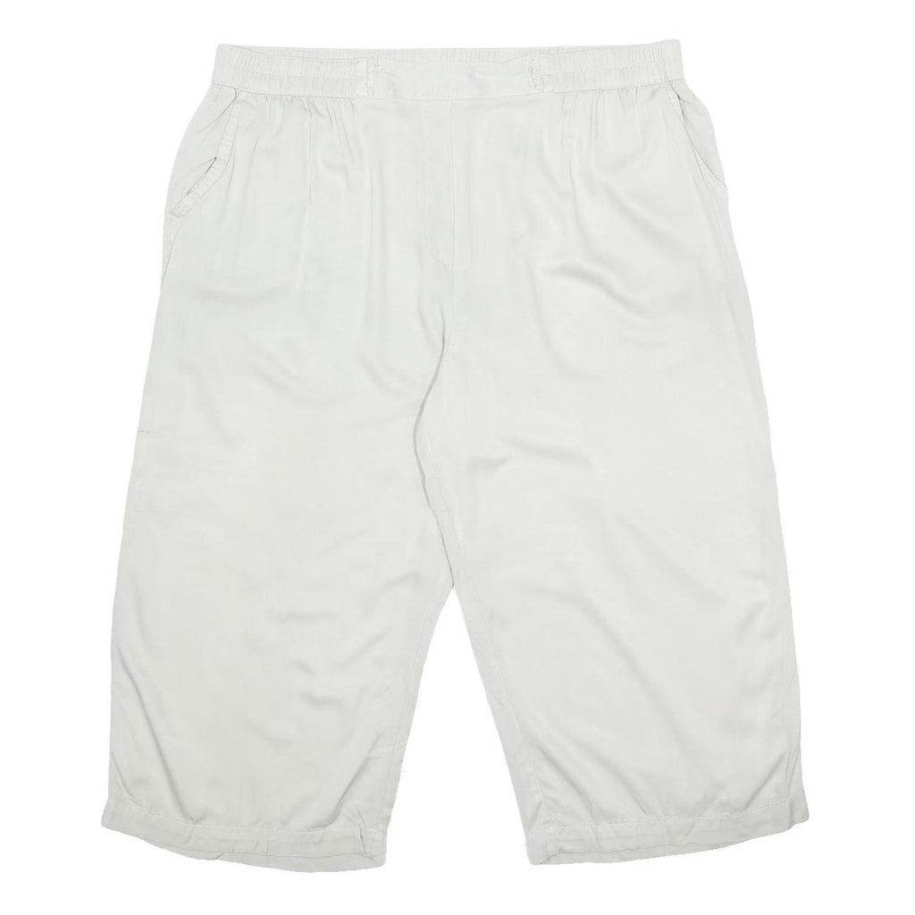 BONMARCHE Womens White Viscose Woven Straight Trousers W36 L19 Loose Fit Pockets