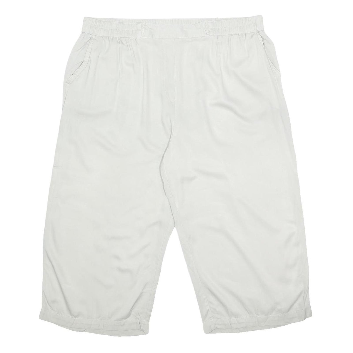 BONMARCHE Womens White Viscose Woven Straight Trousers W36 L19 Loose Fit Pockets