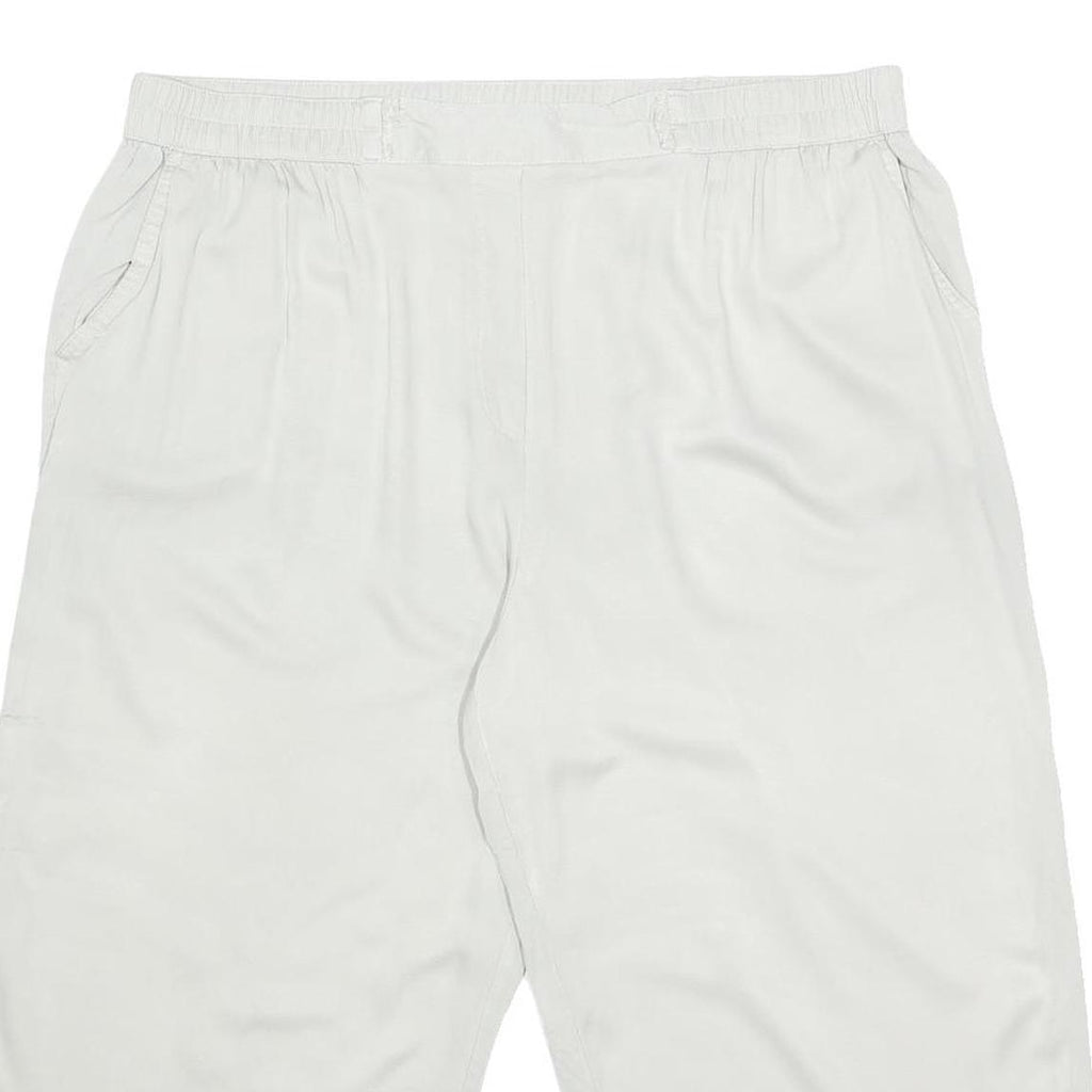 BONMARCHE Womens White Viscose Woven Straight Trousers W36 L19 Loose Fit Pockets